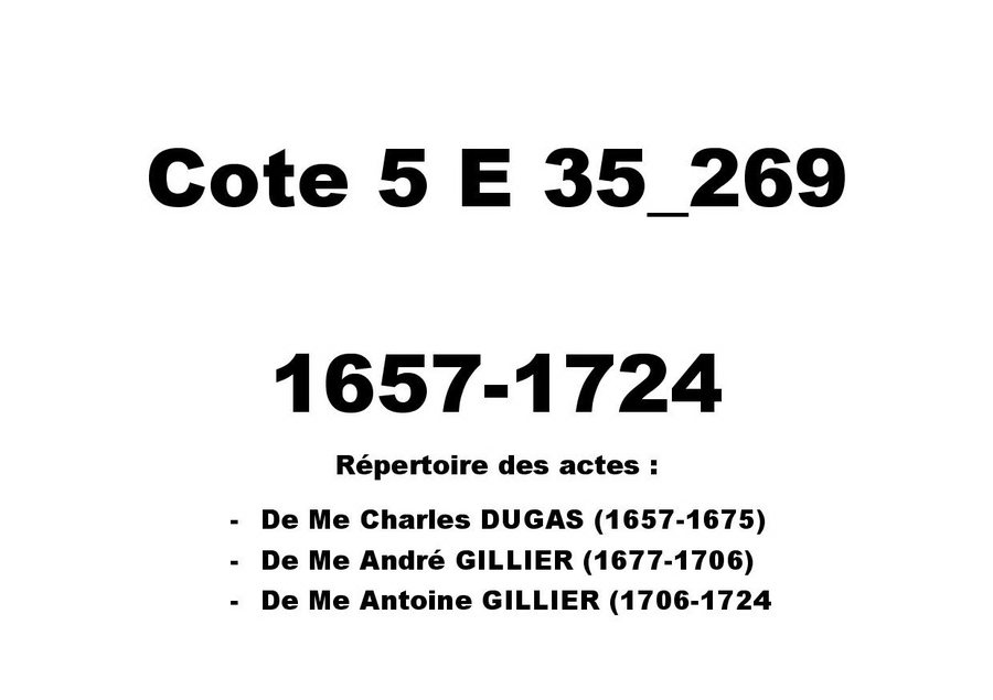 Page du registre